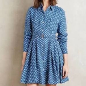 Anthropologie Holding Horses Solenne Dotted Shirtdress
